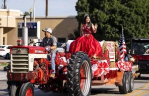 photo of parade with tractor